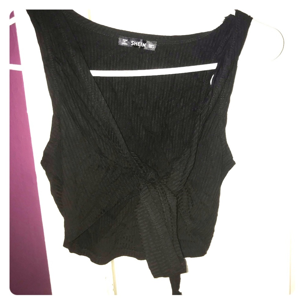 TIE FRONT BLACK TOP